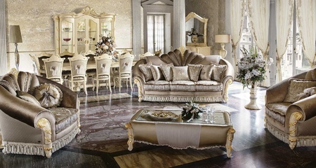Диван 2х местный обивка ткани VIP Madame Royale MOBILPIU LUXURY