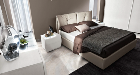 Кровать Sara King с контейнером и эко-кожей 180 Martina bianco MobilPiu Luxury