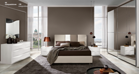 Кровать Elisa King c контейнером из экокожи 180 Martina bianco MobilPiu Luxury