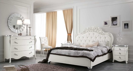 KРОВАТЬ VIOLA капитонне со Swarovski экокожа золото 180х200 VIOLA MobilPiu Luxury