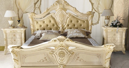 Кровать 169х190 капитоне (с бархатом или шелком) Madame Royale Beige MobilPiu Luxury