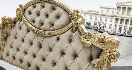 Обработка изголовья кровати со Swarovski  Madame Royale Beige MobilPiu Luxury
