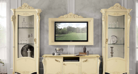 Витрина однодверная с деревянной спинкой VIOLA IVORY MOBILPIU LUXURY