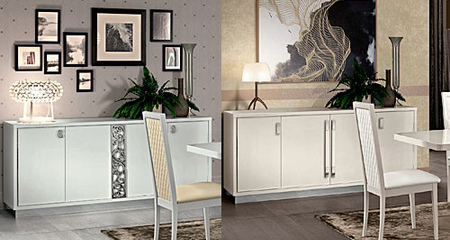 Комод-витрина 4-дв, ручки GLAMOUR ROMA WHITE CAMELGROUP