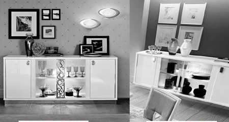 Комод-витрина 4-дв, ручки GLAMOUR ROMA WHITE CAMELGROUP