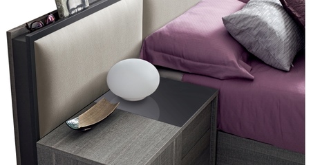 Кровать двуспальная с мягким изголовьемFutura Grey 198 Status