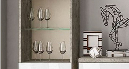 Витрина для гостиной закрытая TREVISO Grey Status
