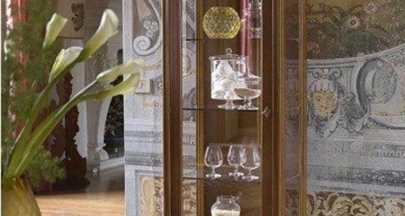 Витрина однодверная открытая с зеркальной стенкой и подсветкой Верди, левая Puccini Claudio Saoncella