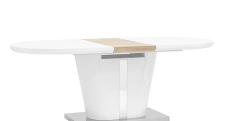 Стол обеденный Мулен раскладной 160-220*90 глянцевый белый Stool Group
