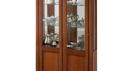Витрина Prama Palazzo Ducale ciliegio, 2-х дверная, зеркальный тыльник, с подсветкой Bakokko (71CI13)