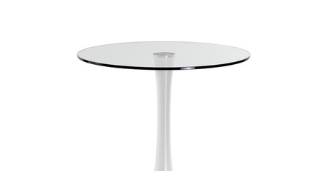 Cattelan Italia hugo bistrot 80 poliuretano bianco cristallo trasparente - Стол Hugo Bistrot